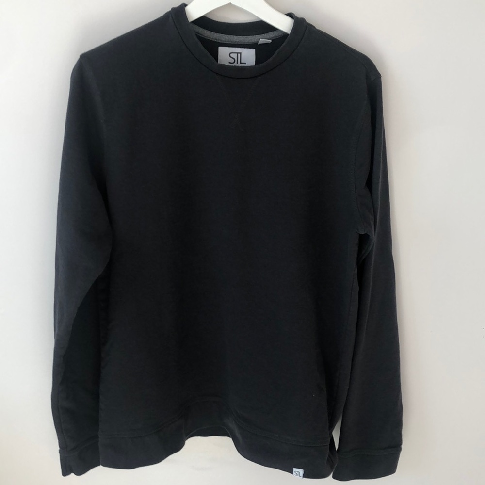 Men’s Long sleeve Crew neck Six Til Late shirt. Style SS 1002 , size M Charcoal